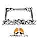 YuanKanJu Ekimo Chrome Metal 3-D Skull Flame Bones Motorcycle License Plate Frame (for Motorcycle only)
