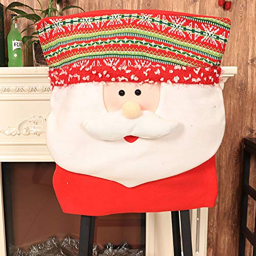 DATEWORK New Christmas Santa Claus Chair Back Cover Snowman Hat Dinner Table Party Decor