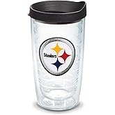 Tervis Made in USA Double Walled NFL® Pittsburgh Steelers Insulated Tumbler Cup Keeps Drinks Cold & Hot, 16oz, Primary Logo
