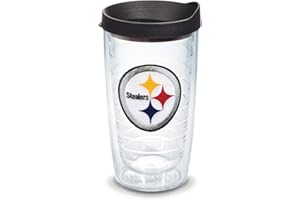 Tervis Made in USA Double Walled NFL® Pittsburgh Steelers Insulated Tumbler Cup Keeps Drinks Cold & Hot, 16oz, Primary Logo