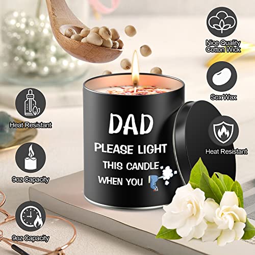 Fathers Day Candles Gifts from Daughter Son,9oz Soybean Wax Scented Candles,Funny Dad Birthday Gifts for Granddad Stepdad,Fathers Day Presents for for Daddy Husband Men on Christmas Anniversary