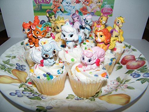 Disney Princess Palace Pets Figure Set of 12 Mini Cake Toppers / Cupcake Party Favor Decorations with Special Princess Temporary Tattoos! - Thumbnail 4