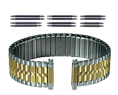 Gilden Gents Expansion 17-22mm Extra-Long Two-Tone Stainless Steel Watch Band 536-TL