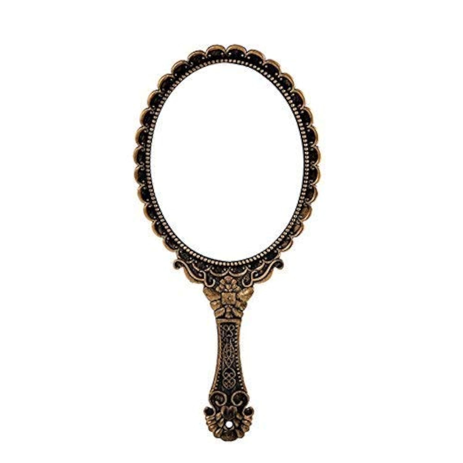 YANGSHINE Handheld Mirror with Handle, Makeup Compact Travel Hand Mirrors Mini Vintage Make Up Hand Held Mirror Oval Purse Packet Mirror for Women Girls