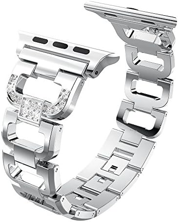 Brooben Bling Bands For Apple Watch Band Fashion Rhinestones Metal Replacement Wristband Sport Strap for 38mm 42mm Apple Watch Nike+, Series 3, Series 2, Series 1,Sport,Edition B2