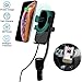 Cigarette Lighter Car Mount,3-In-1 Wireless Charging & Car Phone Holder & Dual USB Charger,LED Display Voltage Current for iPhone 5S 6 7 8 X,Samsung S5 S6 S7 S8 [Black]