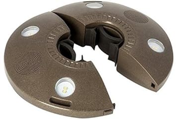 ION Audio Patio Mate - Sonnenschirmleuchte mit BT Speaker, IPX4 Wassergeschützt - Akkulaufzeit: über 6 Std. Licht und Musik, 