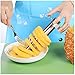 Yesker Silver Stainless Steel Pineapple Corer Peeler Stem Remover Blades for Diced Fruit Rings All in One Pineapple Tool Peeler Slicer