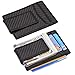 SUIEK Men's Money Clip RFID Thin Wallet - Leather Magnetic Front Pocket Slim Wallet (Black (Carbon Fiber - 6 Card Slots))