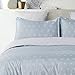 Vaulia Lightweight Microfiber Duvet Cover Set, Geometric Pattern Design, Blue and White Reversible Color - Queen Size