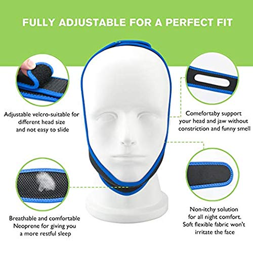 Luckymore Anti Snoring Chin Strap Ajustable Stop Snoring Solution for Men and Women, Anti Snoring Devices Snore Stopper Chin Straps Sleep AIDS for Snoring Sleeping Mouth Breather