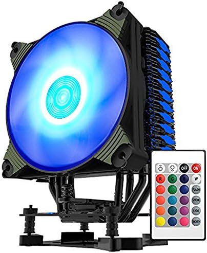 CPU Cooler, Aigo 4 Heat Pipes CPU Air Cooler 120mm PWM Colorful RGB CPU Cooler with Remote