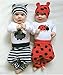 3pcs/Set Newborn Baby Boys Girls Animal Long Sleeve T-shirt Tops Pants Hat Outfits