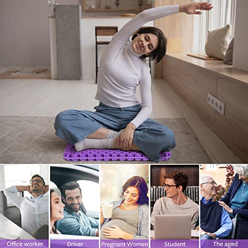 SUPTEMPO Purple Gel Seat Cushion for Office Chair, Cars, Long Trips，Back, Sciatica, Hip