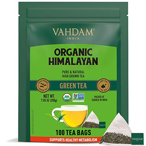 VAHDAM, Grüner Tee Von Himalaya (100 Teebeutel) 100% Reiner & Aromatischer | Natürliche Grüntee Loses Blatt | Vegan, Glutenfrei, Laktosefrei | Frisch & Direkt Von Der Quelle In Indien | Grüner Tee