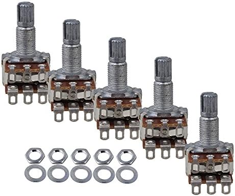 Yibuy Dual MN250K Blend/Balance Pot Dual Taper Rotary Potentiometer 16mm Base Dia Pack of 5