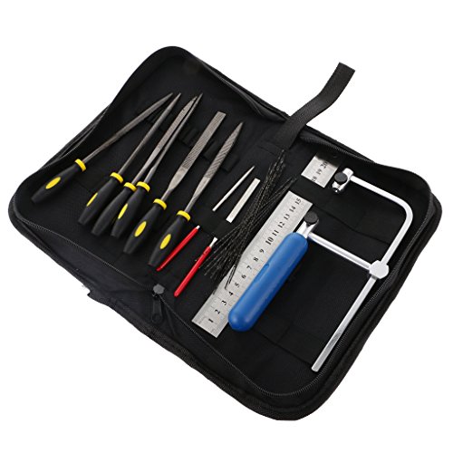 MagiDeal 36 Pieces/Set Carpenter Woodworking Bow Saw Files Woodcraft Hand Tools Kit with Black Bag