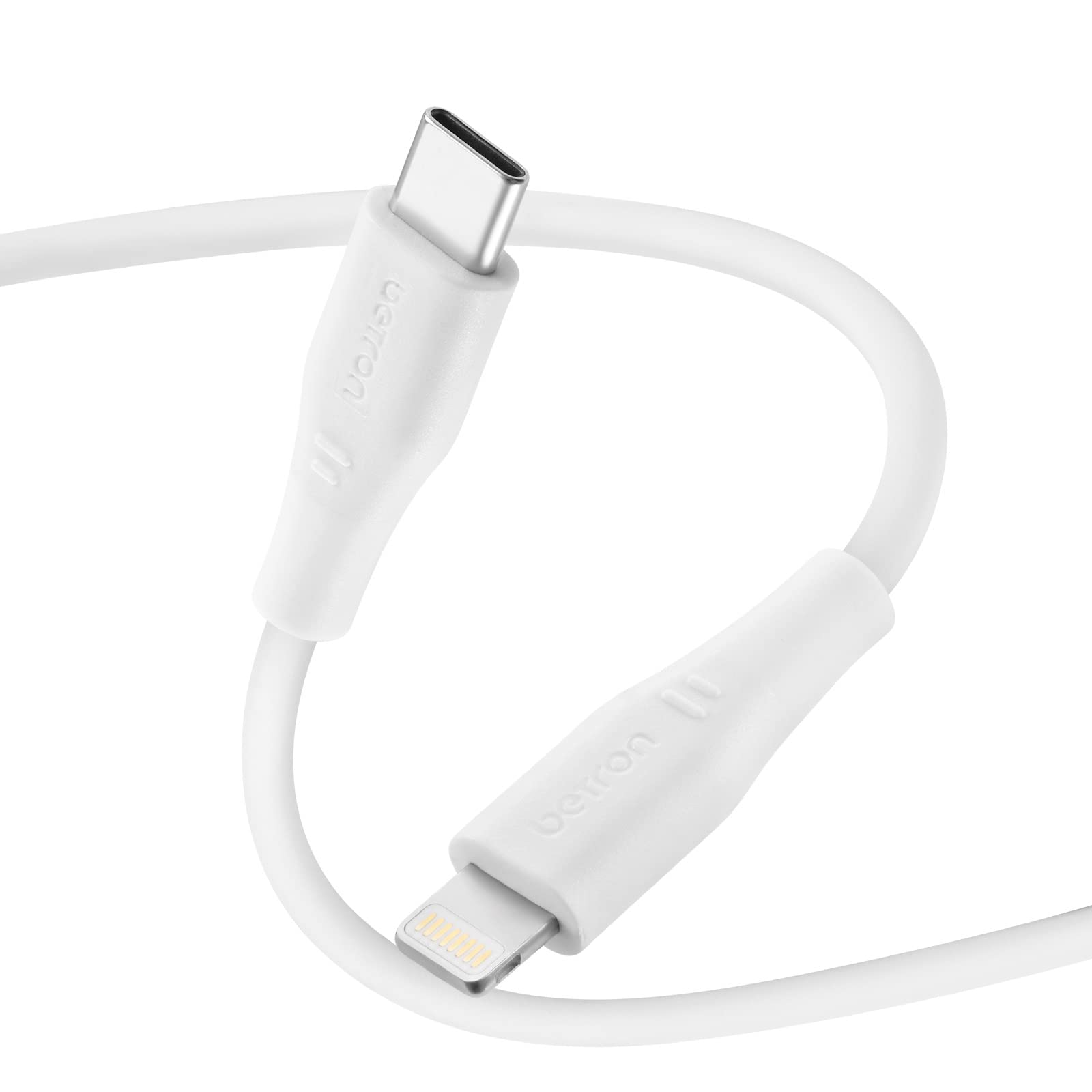 Betron USB C to Lightning Cable Compatible with iPhone, 1 Metre, White