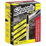 Sharpie Industrial Permanent Markers, Fine Tip, Black, 36 Count