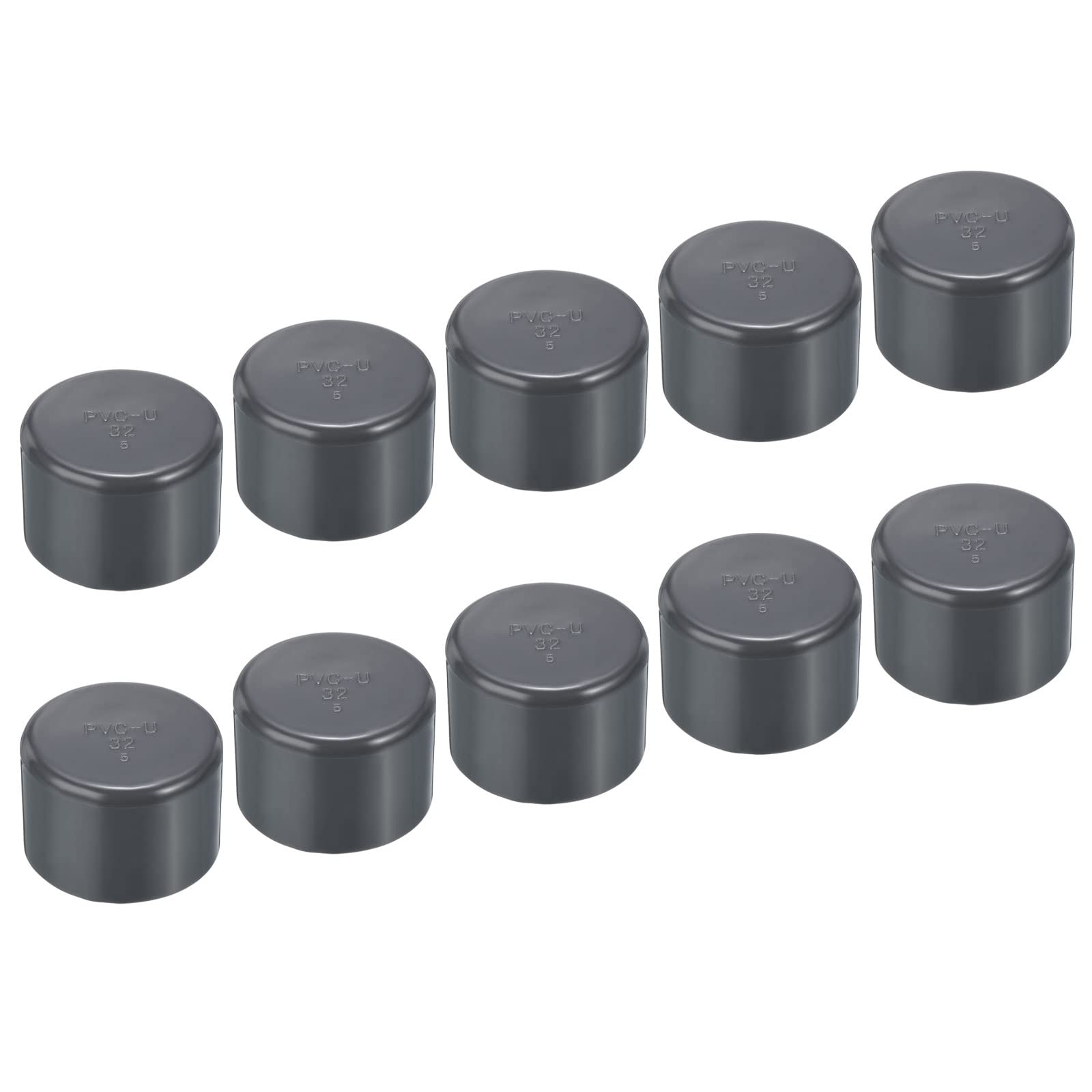 PATIKIL 32mm UPVC Pipe End Cap Fitting, 15 Pack Furniture Grade Plug Coupling Socket for DIY, Garden, Grey