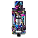Skin Decal Vinyl Wrap for Smok TFV12 Cloud Beast King Tank Vape Mod stickers skins cover/ Neon Color Swirl Glass