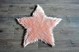 Machine Washable Faux Sheepskin Blush Star Rug 2' x 2' - Soft and silky - Perfect for baby's room, nursery, playroom (Star Small Blush)