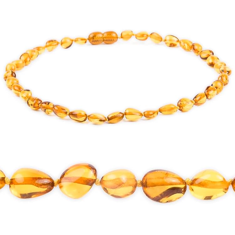 Bracelet En Ambre Naturel Baltique Couleur Miel Clair - Occasion, Bijou Unique