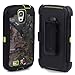 Huaxia Datacom Camo Leaves Defender Design Military Grade Hybrid Case w/ Holster and Belt Clip For Samsung Galaxy S4 SIV I9500 - Camo Tree on Green
