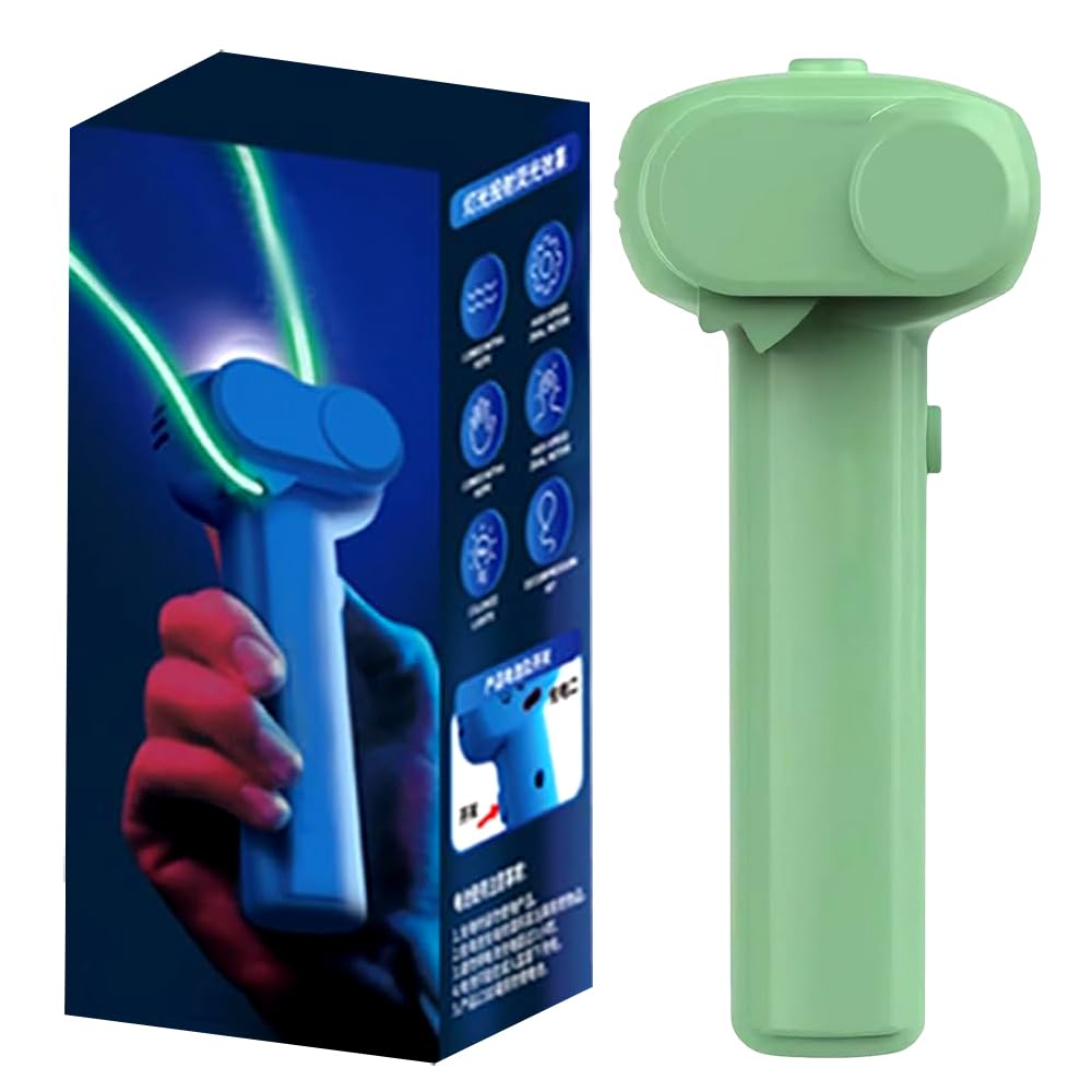 Glow In the Dark Rope Toy, String Launcher Toy Electric String Rope Launcher Zip Strings Toys Handheld Pressure Reducer Cool Lasso Loop Stuff Outdoor Home Interaction Ideal for Kids Adults (Green)