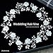 Catery Flower Bride Wedding Headband Silver Crystal Pearl Hair Vine Braid Headpiece Bridal Hair Accessories for Women (40CM) (A Silver)
