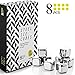 Whiskey Stones Premium Set - 8 stainless steel cubes - Whiskey rocks - Ice Rocks - Reusable Ice Cubes for cooling drinks
