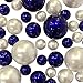 80 Jumbo & Assorted Sizes Royal Blue Pearls/Navy Blue Pearls and White Pearls Vase Fillers. NOT INCLUDING THE TRANSPARENT WATER GELS FOR FLOATING THE PEARLS (SOLD SEPARATELY).