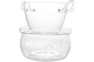 TOYANDONA Double Boiler Pot Glass Cooking Melt Pan Melting Pot Chocolate Fondue Maker for Butter Chocolate Cheese Caramel Bon