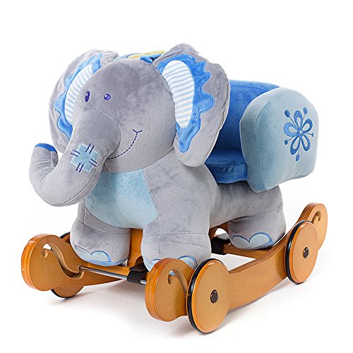 image for Hessie Modern Plush Rocking Horse with Soft Cute Stuffed Animal, Indoo