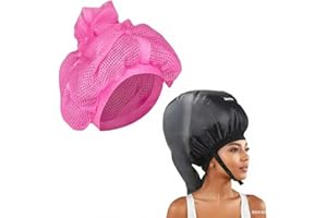 Adjustable Hair Drying Hoods， Net Plopping Cap with Drawstring for Drying Curly Hair， Plopping Cap Curly Hair with Drawstring