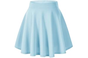 Afibi Casual Mini Stretch Waist Flared Plain Pleated Skater Skirt