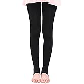 BaiX Little Girls' Solid Opaque Stirrup Tights Dance Leggings Panty-hose