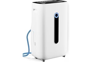 LUDATIDO 5000 sq.ft dehumidifier for home with drain Hose, 80 pint dehumidifiers for Basements with 1.7 Gallons large Water Tank and 4 Modes Operation Auto Shut-off,24H Timer,Child Lock,Defrost,Silent