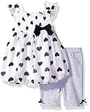 Bon Bebe Baby Girls' 2 Piece Flutter Sleeve Chiffon Bubble Dress Set with Capri Short