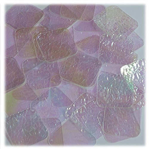 Crystal Crackle Iridescent Sequin Square Diamond 1.5 inch Couture Paillettes. Made in USA. Embroidery, bridal, arts, crafts, embellishment.