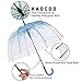 HAOCOO Cherry Blossoms Clear Umbrella,Bubble Transparent Dome Auto Open Umbrella Windproof for Outdoor Weddings (Pink)
