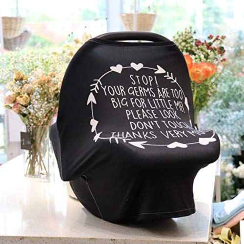 PLENTOP Nursing Cover Breastfeeding Stroller Covers Baby Car Seat Covers Carseat Canopy Black