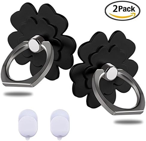 Phone ring holder /cell phone mount stand 2 Pieces, metal finger grip stand holder ring,car mount for iPhone 6s plus 7 plus, Samsung Galaxy S7 edge HTC Smartphones Tablet phone ring (Black flowers)