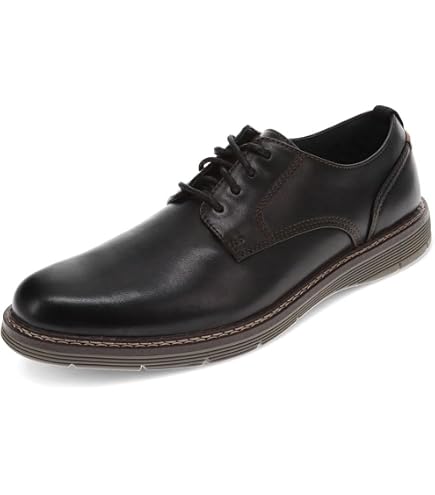 DOCKERS Mens Cooper SupremeFlex Leather Oxford Shoe, Black, 7 M | Office Shoes
