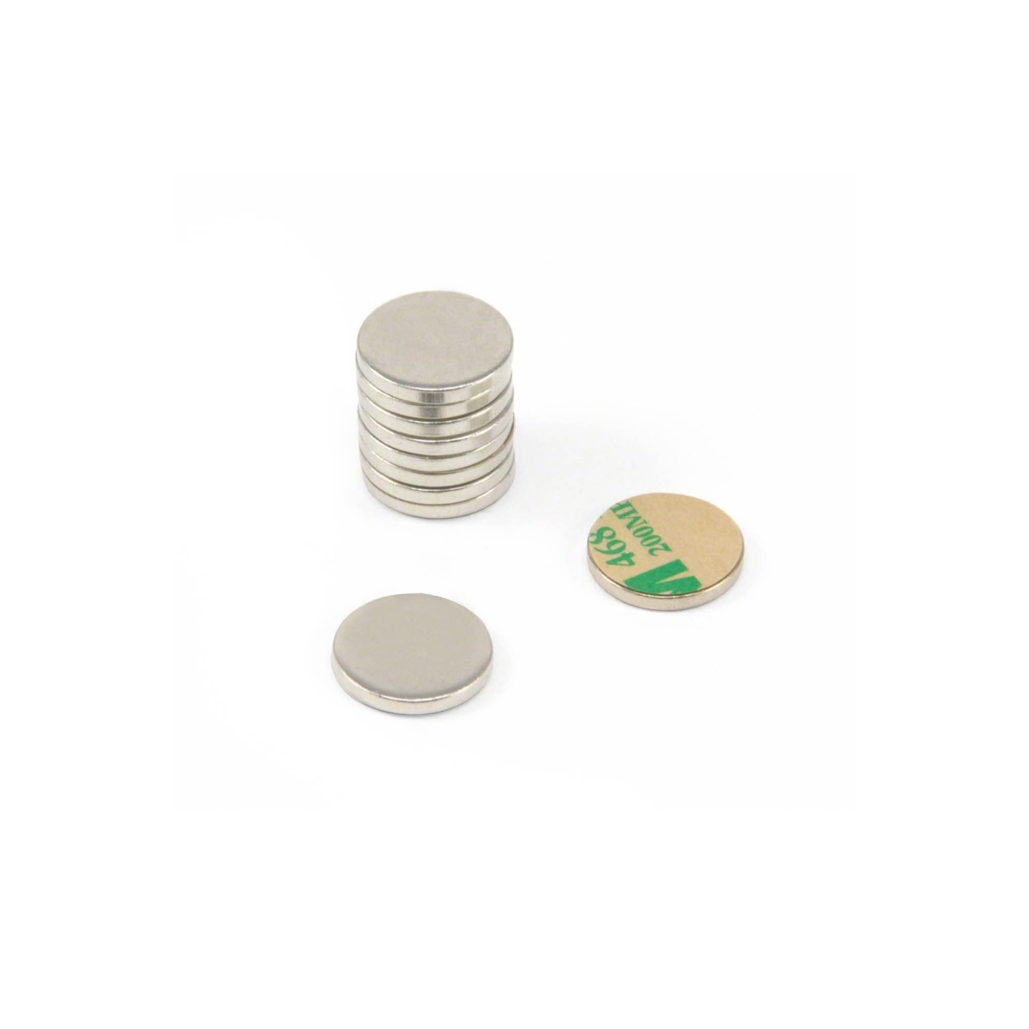 Nickel Plated Mild Steel Disc with 3M Self Adhesive for Arts, Crafts, Model Making, DIY and Hobbies - 20mm dia x 2mm thick - Pack of 10