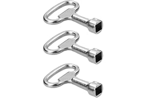 Square Key Wrench Set, 3-Piece 8mm Vent Key for Heating & Radiator Valves, T-Shape D-Handle Aluminum Alloy Wrench with Chrome