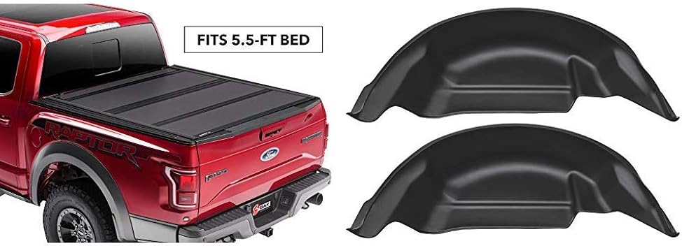 Amazon Com Bakflip Mx4 Hard Folding Truck Bed Tonneau Cover 448329 Fits 2015 19 Ford F150 5 6 Bed Husky Liners 79121 Black Wheel Well Guards Rear Wheel Well Guards 2015 19 Ford F 150 Automotive