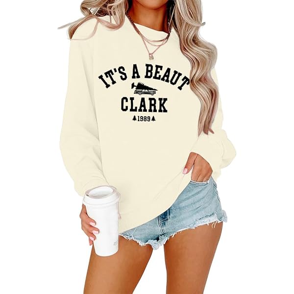 T&Twenties Women's 'You Serious Clark' Christmas Shirt - Buffalo Plaid, 3/4 Sleeve, Casual Holiday Tee - View #6