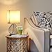 Table Lamp, Bedside Minimalist Fabric Desk Lamp, Aglaia Modern Silver Chrome Metal Basket Cage Style with a Silver Fabric Shade and 4W LED Bulb [Warm White]