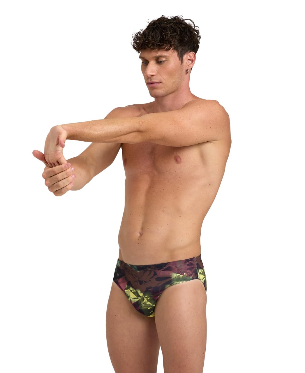 Photo 1 of ARENA Performance Men's Hero Camo Swim Brief Chlorine Proof MaxLife Intensive Training Suit, Red Fandango/Multi, US Size 42